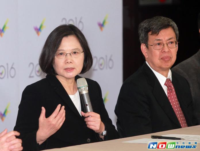 ▲民進黨總統候選人蔡英文與副總統候選人陳建仁。（圖／記者陳明安攝影，2016.1.2）