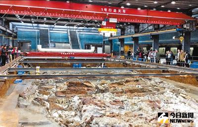 圖為『南海一號』挖掘現場。