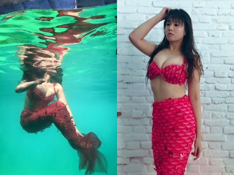 ▲小小瑜化身全球最正美人魚。（合成圖／擷自小小瑜 張芯瑜臉書粉絲頁，2016.01.12）