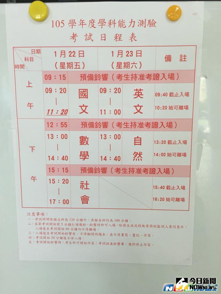 ▲今(23)日為105大學學測最後一天，上午考英文科，下午考自然科。（圖／記者李采妮攝，2016.01.23）