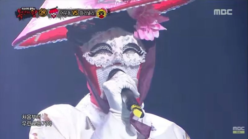 ▲「傾國之色乙宇同」在《蒙面歌王》完美呈現高音歌曲《Tears》。（圖／翻攝自MBC《蒙面歌王》）