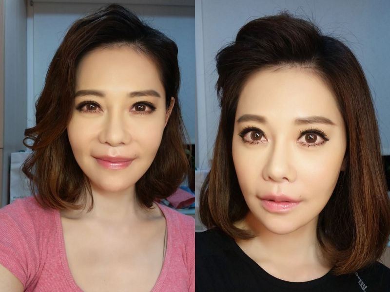 ▲斯容至今共計整形10次，微整50次。（合成圖／擷自斯容臉書粉絲頁，2016.02.15）