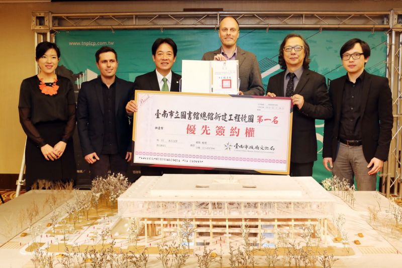 ▲南市立圖書館新總館徵圖，張瑪龍陳玉霖聯合建築師出線。