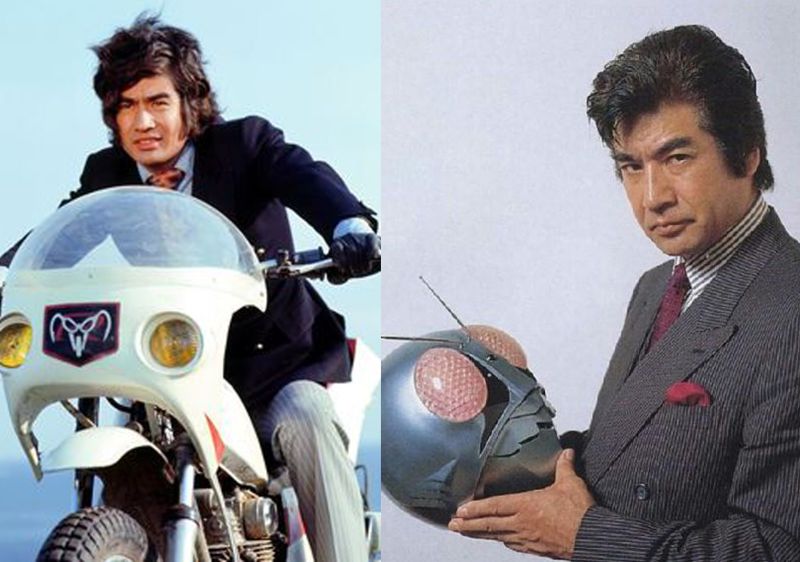 ▲ 「藤岡弘､」在四十多年後的最近又受邀演出同一假面騎士角色，新版《假面騎士1號》(右)整整胖上兩倍。（圖／翻攝自網路2016.02.26）