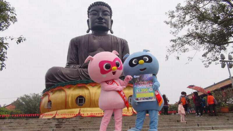 麗寶樂園安排Popa Family吉祥物至彰化，化身樂園宣傳大使。（圖／麗寶樂園提供）