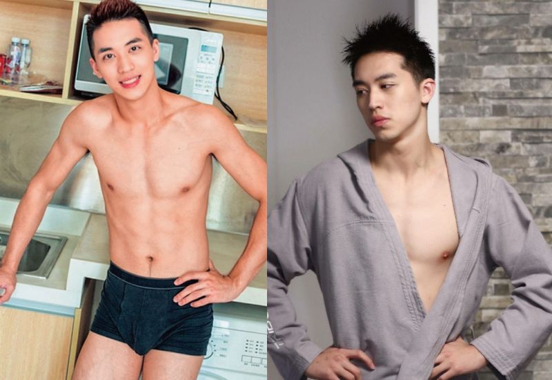 ▲許魏洲曾拍攝性感內褲照，與《上癮》形象略有落差。（合成圖／翻攝自網路，2016.03.02）