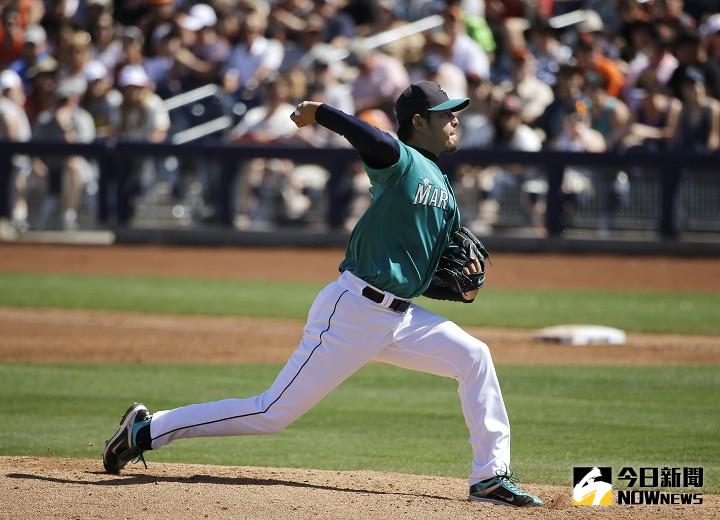 ▲水手隊岩隈久志先發2.2局失5分。（圖／美聯社／達志影像）