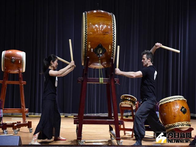 ▲太鼓到修平科大交流。（圖／林重鎣攝）