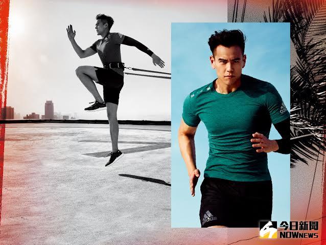 ▲彭于晏穿上緊身衣運動展現性感肌肉線條。（圖／公關提供）