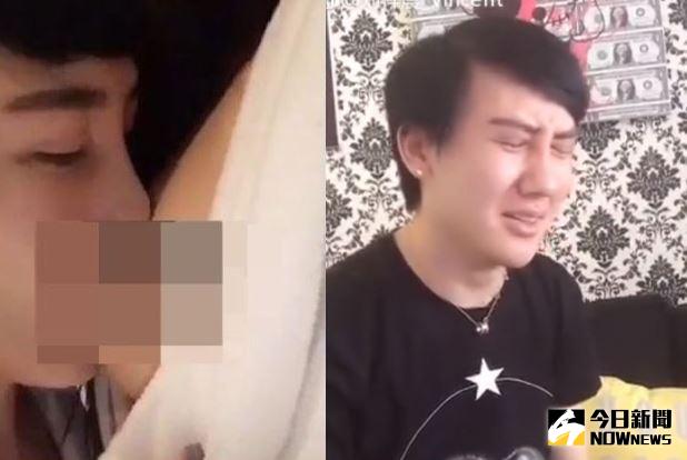 ▲蛇精男性愛影片瘋傳，哭喊「和女友錄著玩」。（圖／翻攝自網路）