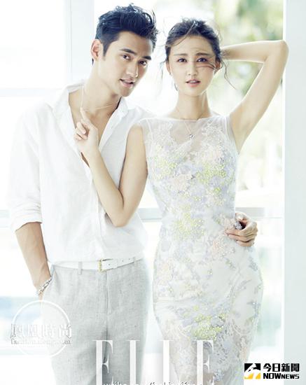 袁弘和張歆藝幸福婚紗照。