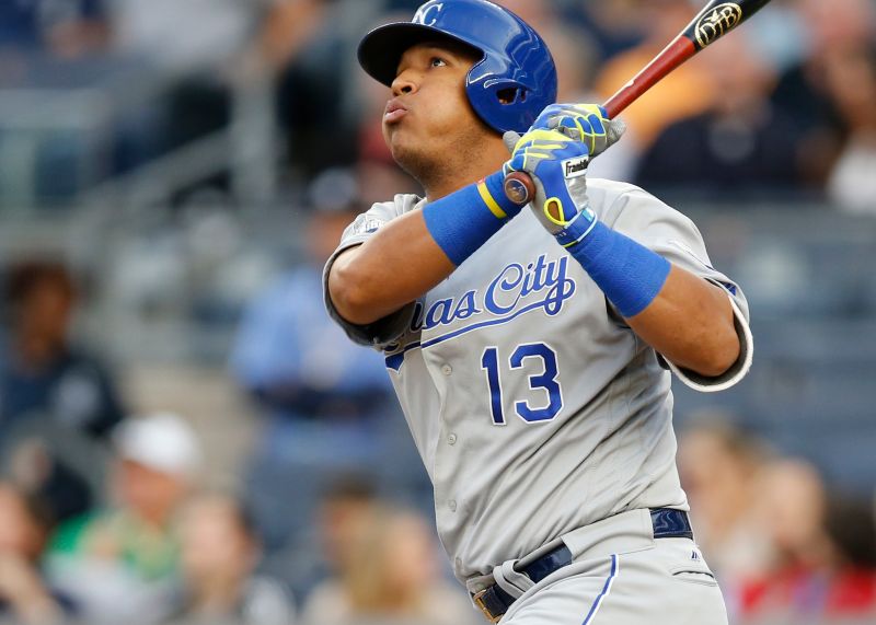 ▲Salvador Perez首局轟出3分彈，全力支援搭檔Yordano Ventura。（圖／美聯社／達志影像）