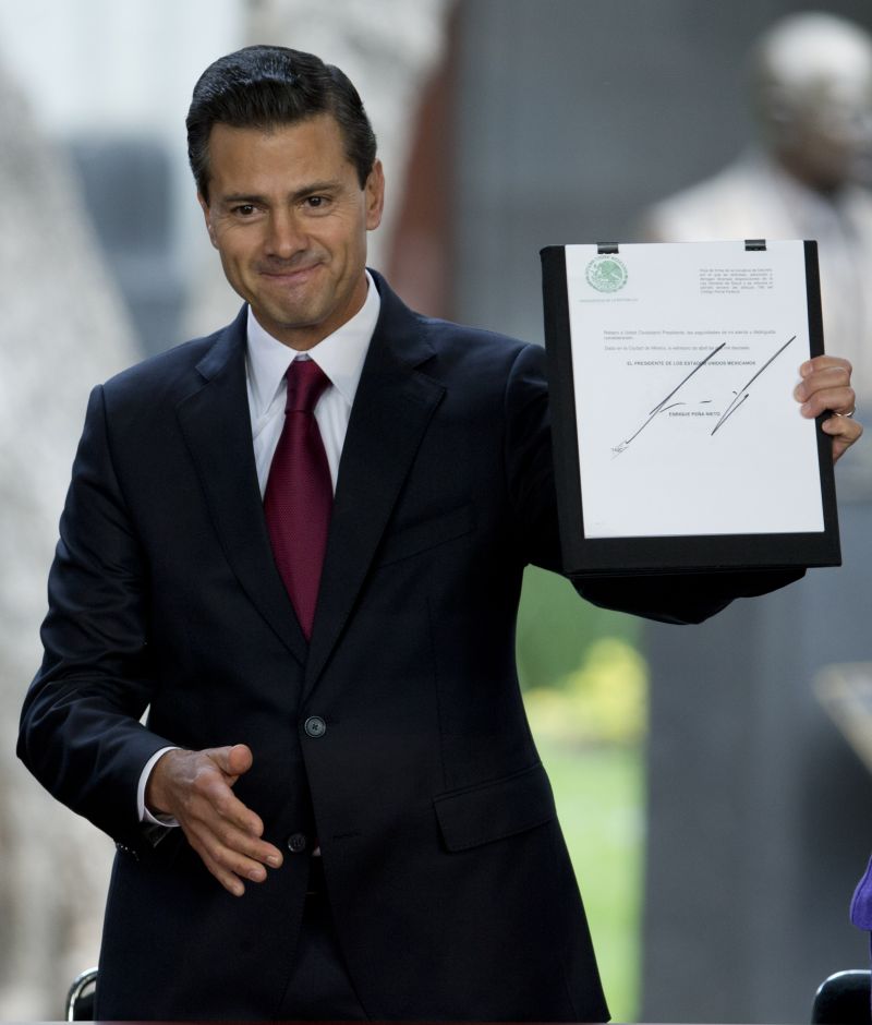 ▲墨西哥總統潘尼亞尼托（Enrique Pena Nieto）17日提案改革憲法，將全國同性婚姻合法化。（圖／達志影像／美聯社.2016.5.18）