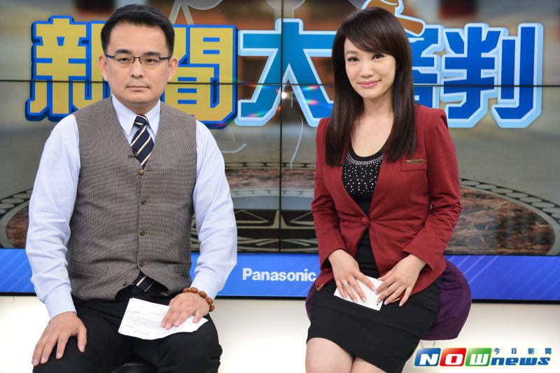 ▲蕭彤雯、簡榮宗首錄中天〔新聞大審判〕 。（圖／記者林柏年攝，2016.05.08）