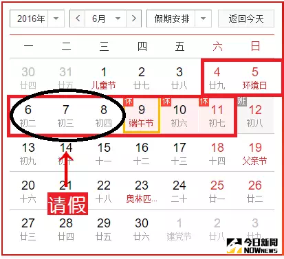 「端午小長假」。