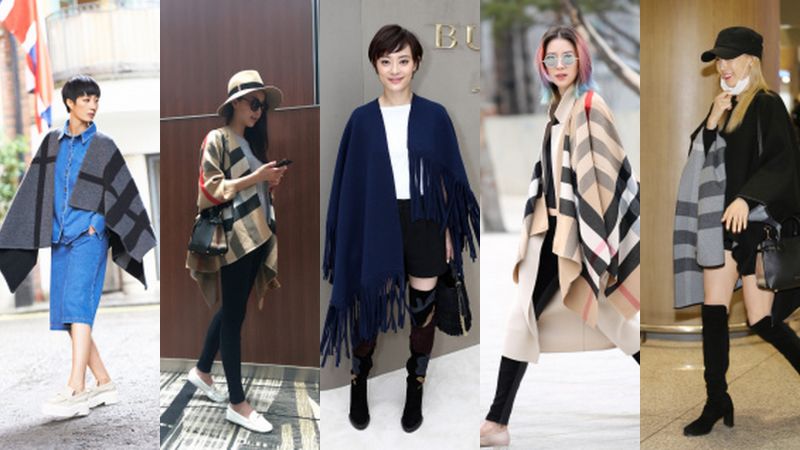 ▲由左到右-桂綸鎂、隋棠、孫儷、Irene Kim、少女時代太妍的時髦斗篷穿搭術。（圖／公關提供）
