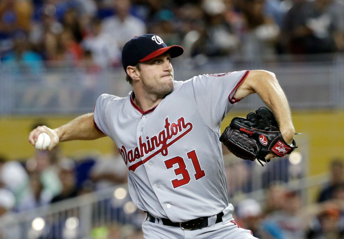 ▲國民賽揚強投Max Scherzer繳出8局失2分好投，奪下本季第5勝。（圖／美聯社／達志影像）