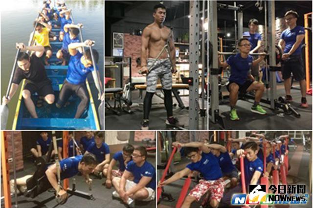 ▲「海軍健身俱樂部代表隊」的隊員們，勤練體能與操槳技巧。〔圖／海軍健身俱樂部提供〕