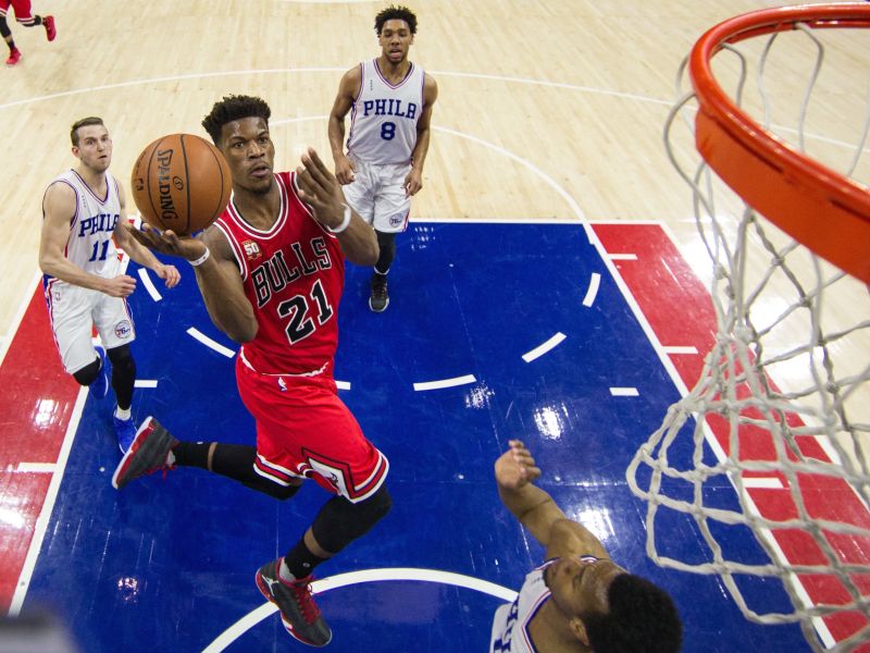 Butler（左）飛身上籃。（圖／美聯社／達志影像）