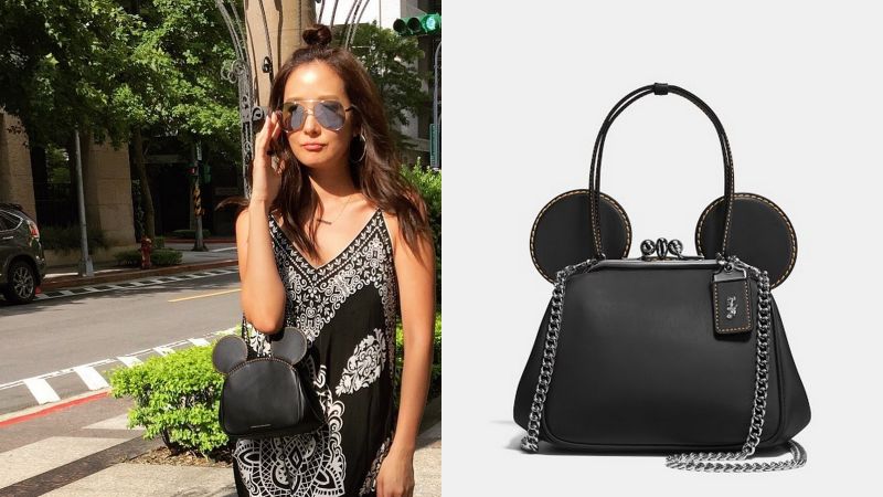 ▲台灣第一名媛孫芸芸搶先背限量米奇包耍可愛。（圖／公關提供）