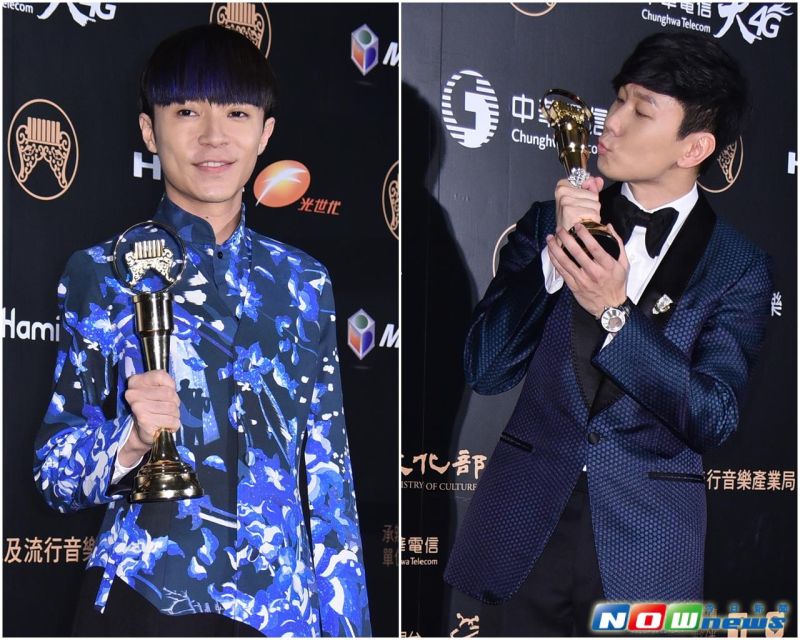 ▲最佳作曲人獎得獎者林俊傑（右）與最佳作詞人獎得獎者吳青峰。（圖／NOWnews攝影中心，2016.06.25）