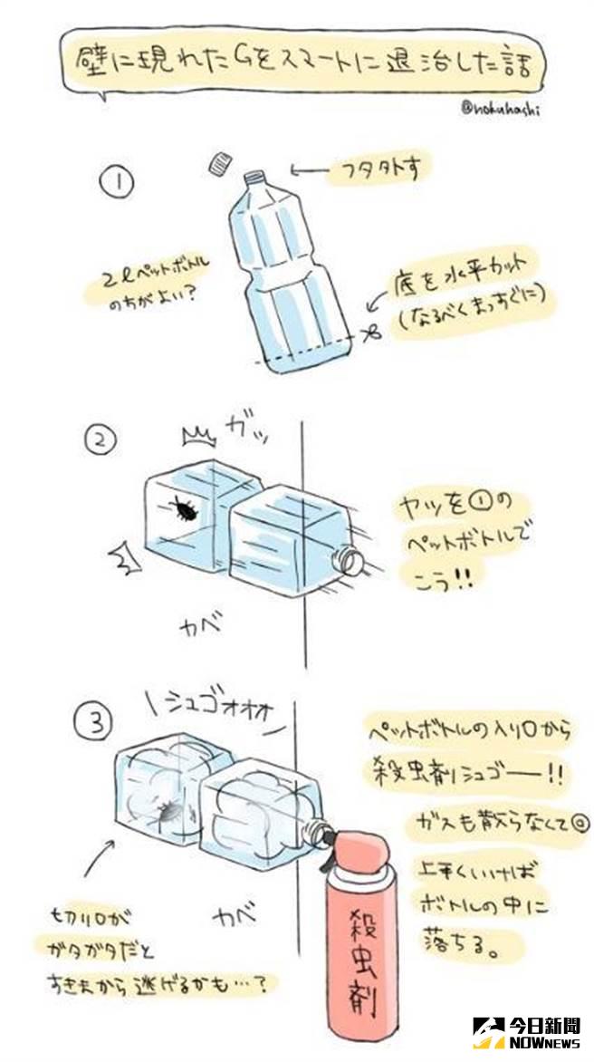 ▲超實用！日本人教你秒殺蟑螂的秘器。（圖／翻攝自推特）