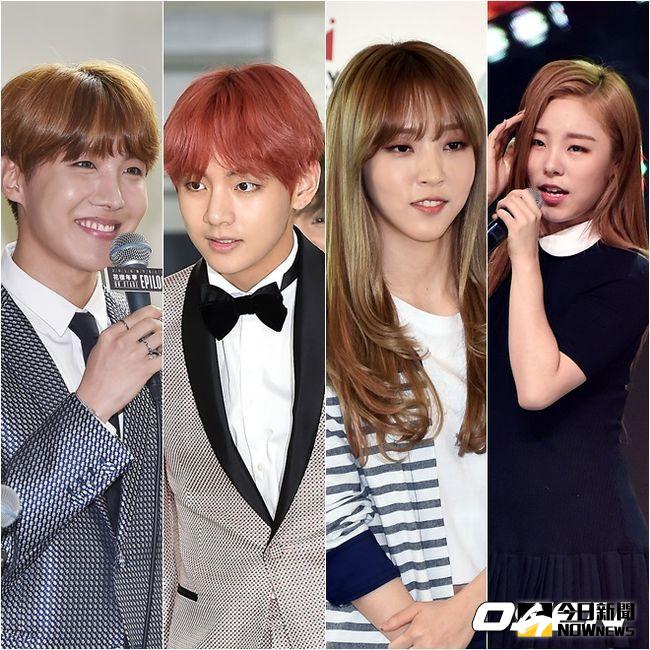 ▲防彈少年團成員V、J-hope，與MAMAMOO成員玟星、輝人將搭擋主持本周《人氣歌謠》節目。（圖／翻攝自OSEN）