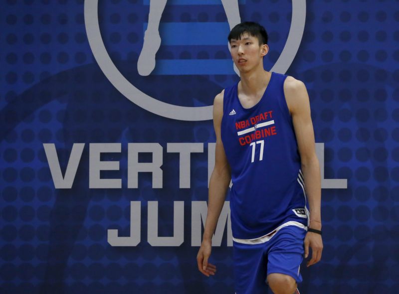 周琦參加綜合體測。（圖／美聯社／達志影像）