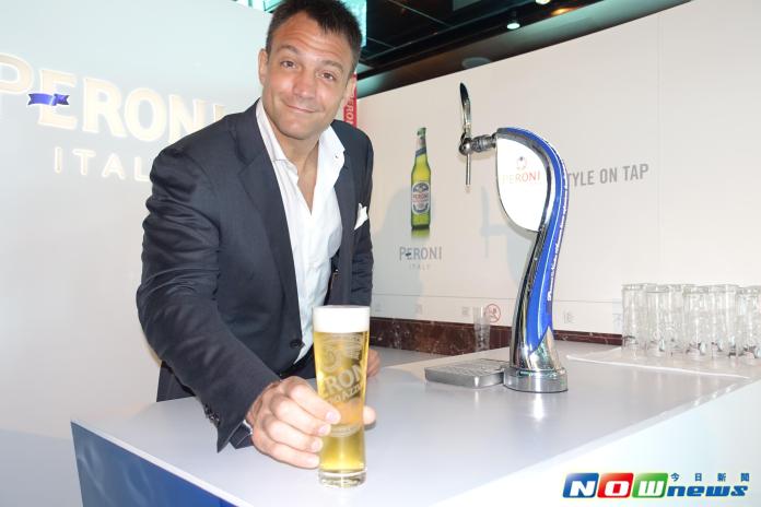 ▲義大利「PERONI沛羅尼」啤酒品牌大使Federico Bogna特別來台宣傳自家好味道。（圖／記者陳敬哲社,2016.7.20）