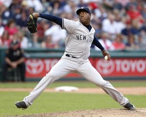 ▲洋基隊Aroldis Chapman後援2.1局，投的精采。（圖／美聯社／達志影像）
