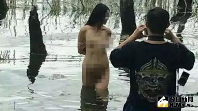 ▲她在公園拍裸照，這些照片被偷拍上傳。（圖／翻攝自新浪微博）