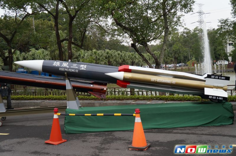 ▲中科院展示雄風三型反艦飛彈1:1模型。（圖／記者呂烱昌攝影）