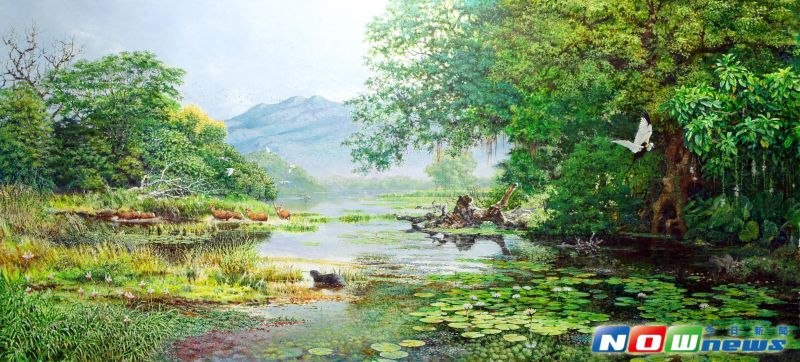 ▲消失的伊甸園─台北盆地復原圖 。（圖／陳一銘繪）