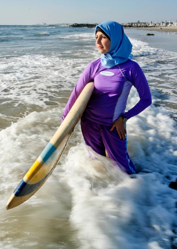 ▲穆斯林婦女全身泳裝「布基尼」（burkini）。（圖／達志影像／美聯社）