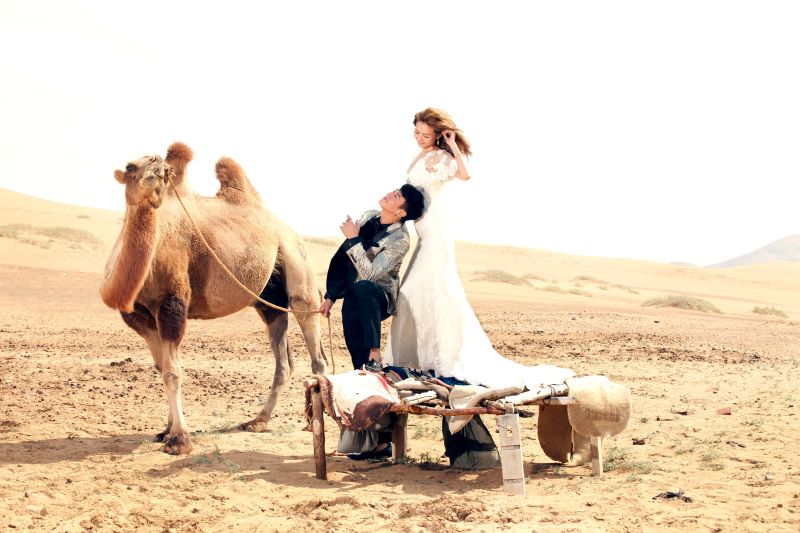 ▲何潤東與老婆Peggy前往內蒙古拍攝婚紗照。（圖／達騰提供，2016.08.11）