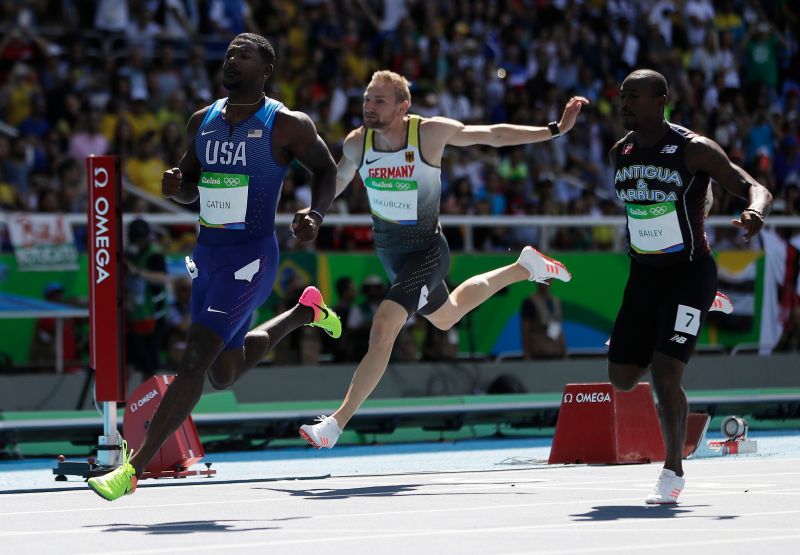 ▲Justin Gatlin(藍)。（圖／美聯社／達志影像）