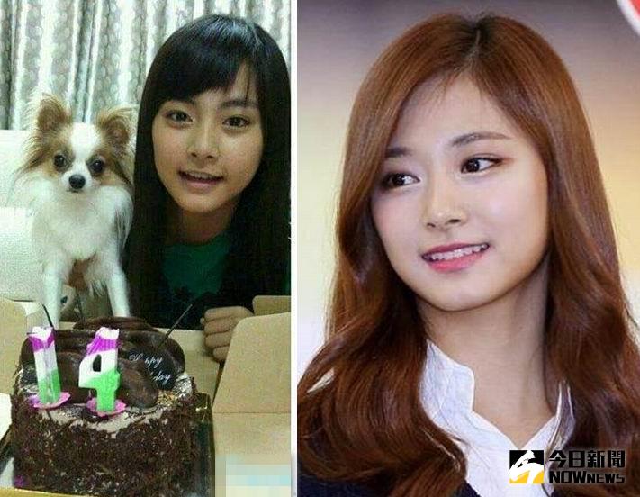 ▲現在的周子瑜（右）膚色變白，五官也細緻許多。（網路圖，2016.08.13）