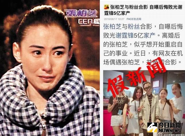▲張栢芝發聲明否認自己敗光謝霆鋒家產。（合成圖，2016.08.18）