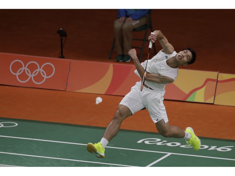 小天今日著無袖戰袍出賽，直落二拿開門紅。（圖／美聯社／達志影像）