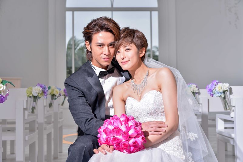 ▲陳楚河（左）、賴雅妍在《愛上哥們》以結婚收尾。（圖／三立提供，2016.02.20）