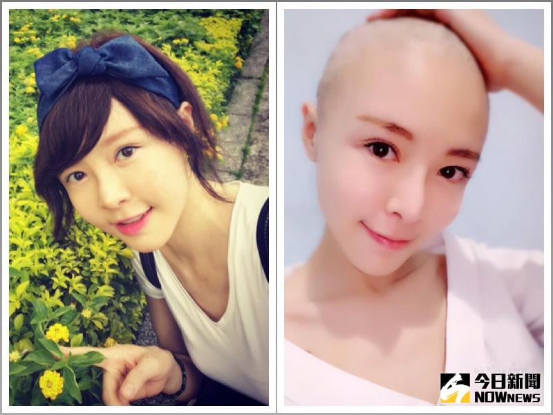 ▲李沁凝因接受化療而剃光頭，她在臉書上大方展示新造型。（圖／翻攝自李沁凝臉書，2016.09.023）