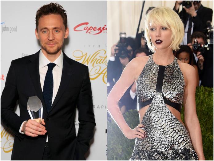 ▲傳聞泰勒絲（右）不跟湯姆希德斯頓出席頒獎典禮是分手導火線。（合成圖／翻攝自臉書，2016.09.17）