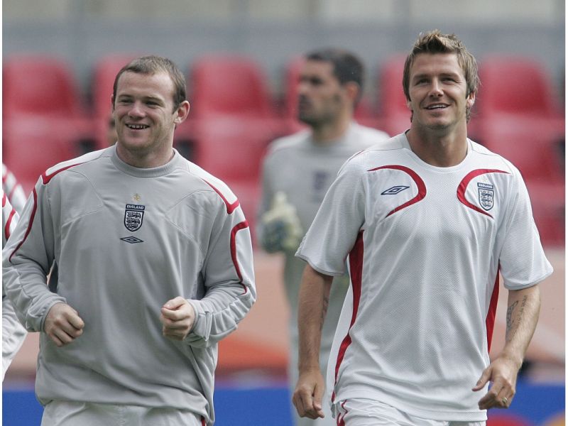 Wayne Rooney（左）的國際賽出賽數即將超越David Beckham（右），成為「非門將」隊史第一。（圖／美聯社資料照／達志影像）