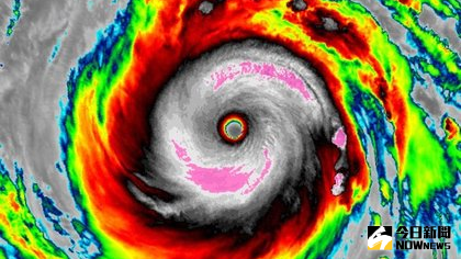 ▲莫蘭蒂颱風眼十分清晰。（圖／翻攝自NOAA）