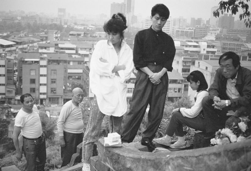 ▲《尼羅河女兒》劇組於蟾蜍山的拍攝現場。右起崔福生、蔡燦得、高捷、楊林（圖／楊雅棠提供，2016.09.01）