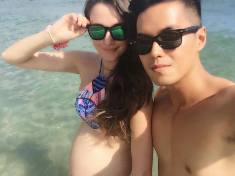 ▲懷孕8個月的瑞莎（左）和老公Mike（右）將在9月迎接寶寶到來。（圖／瑞莎經紀人提供，2016.08.11）