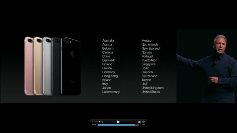▲蘋果將台灣列入iPhone 7首波開賣名單，由於日期緊湊，電信商傾向加入9日預購，直接16日開賣。（圖／翻攝自蘋果發布會直播）