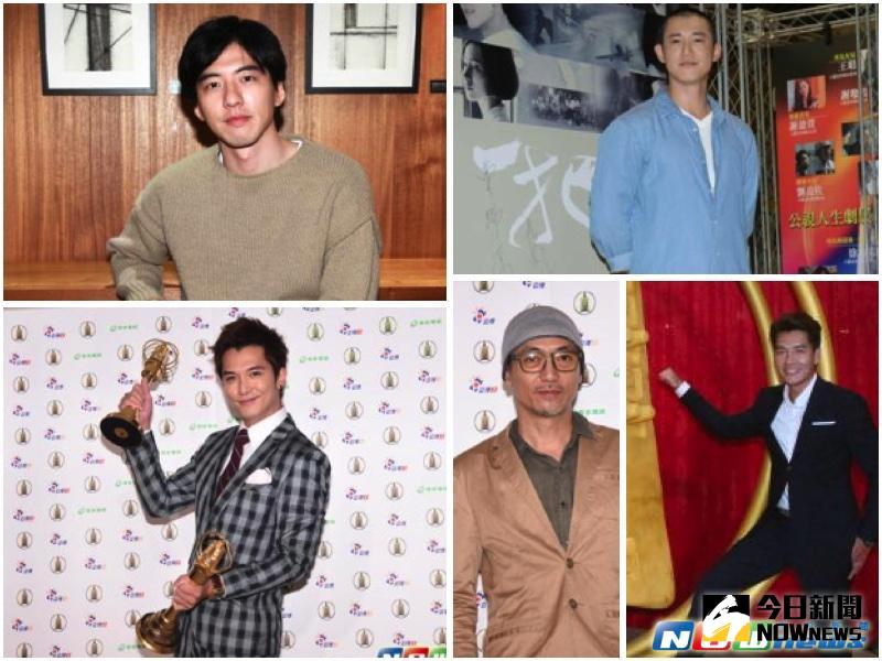 ▲電視金鐘獎進入倒數計時，男主角獎項分別由傅孟柏（左上逆時針起）、邱澤、單承矩、王傳一和吳慷仁等一同角逐。（圖／NOWnews資料照，2016.10.06）