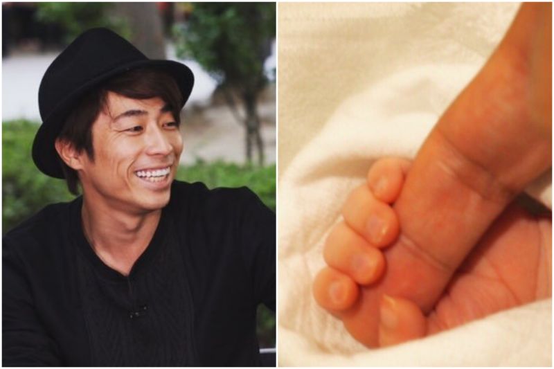 ▲田村淳（左）開心當爸爸，跟大家宣布家族多了位新成員。（圖／翻攝田村淳twitter，2016.10.28）