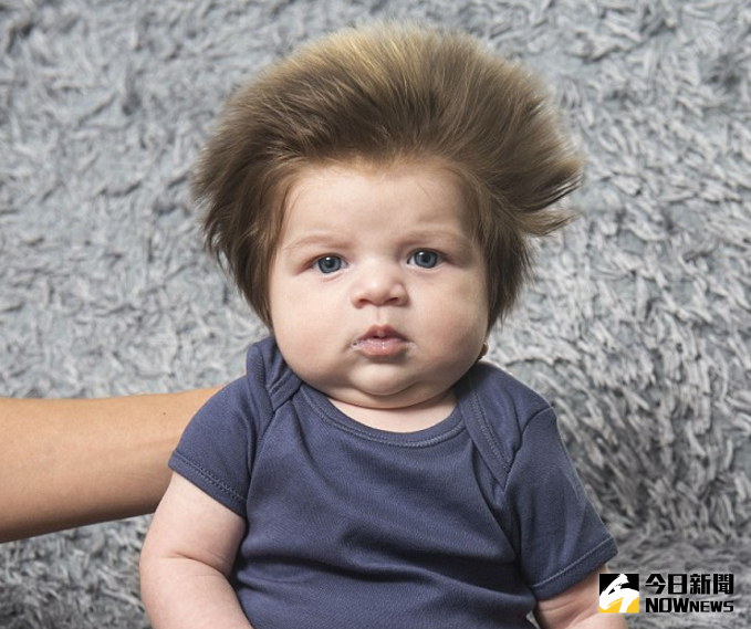 ▲朱尼爾頭髮相當茂密，模樣超級可愛。（圖／翻攝自dailymail）